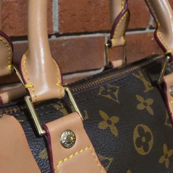 Louis Vuitton Mini Speedy Brown and Tan Monogram Satchel 1990s Excellent - Picture 9 of 15